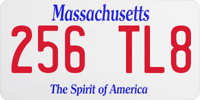 MA license plate 256TL8