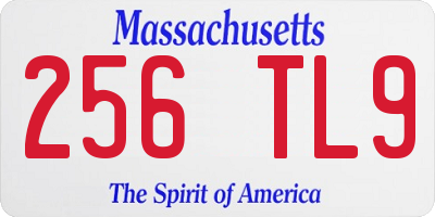 MA license plate 256TL9