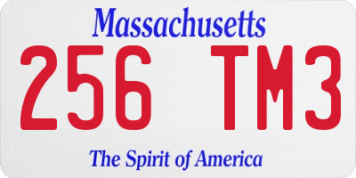 MA license plate 256TM3