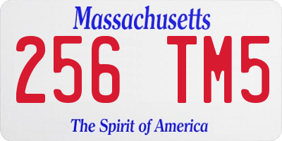 MA license plate 256TM5