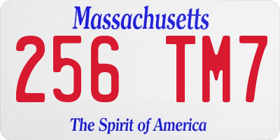 MA license plate 256TM7