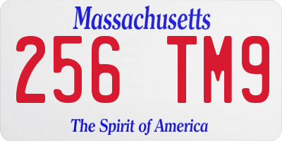 MA license plate 256TM9