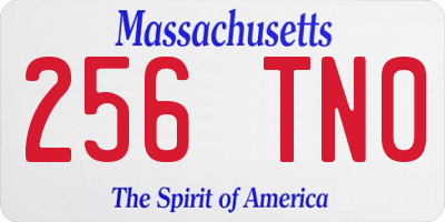MA license plate 256TN0