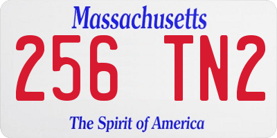 MA license plate 256TN2
