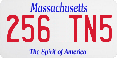 MA license plate 256TN5