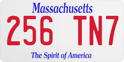 MA license plate 256TN7