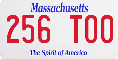 MA license plate 256TO0