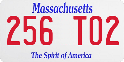 MA license plate 256TO2