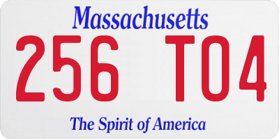 MA license plate 256TO4