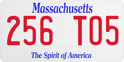 MA license plate 256TO5