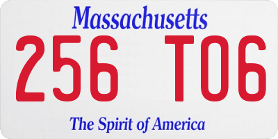 MA license plate 256TO6