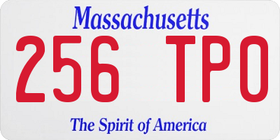 MA license plate 256TP0