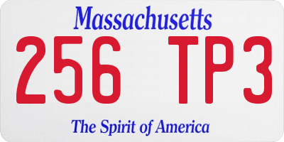 MA license plate 256TP3