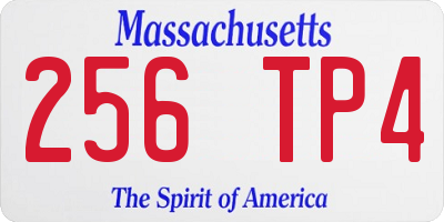 MA license plate 256TP4