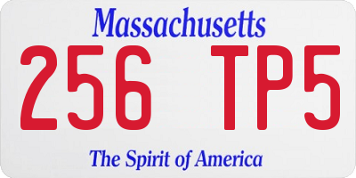MA license plate 256TP5