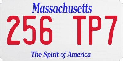 MA license plate 256TP7