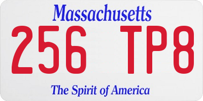 MA license plate 256TP8