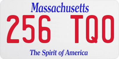 MA license plate 256TQ0
