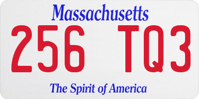 MA license plate 256TQ3