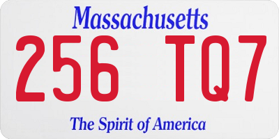 MA license plate 256TQ7