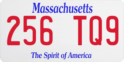 MA license plate 256TQ9