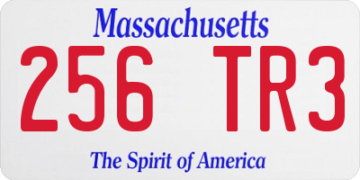 MA license plate 256TR3