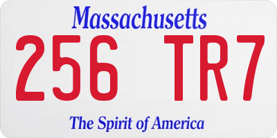MA license plate 256TR7