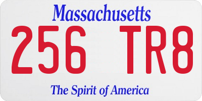 MA license plate 256TR8