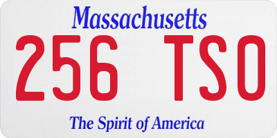 MA license plate 256TS0