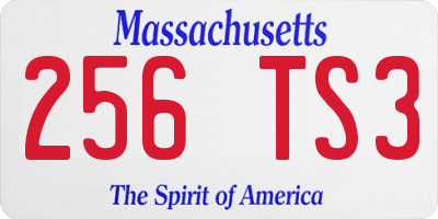 MA license plate 256TS3