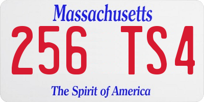 MA license plate 256TS4