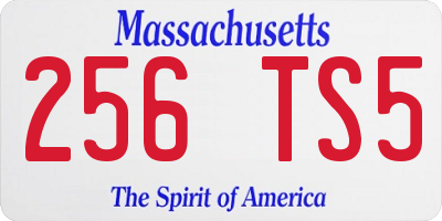 MA license plate 256TS5