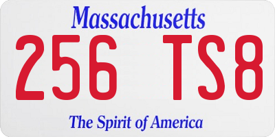 MA license plate 256TS8