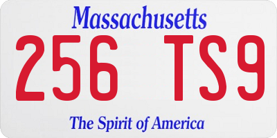 MA license plate 256TS9