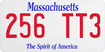 MA license plate 256TT3