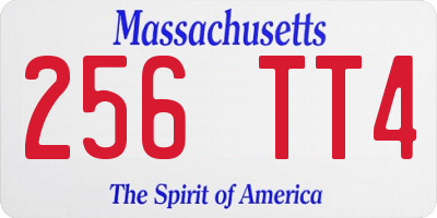 MA license plate 256TT4