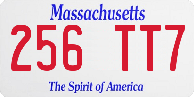 MA license plate 256TT7