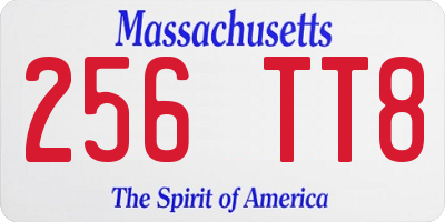 MA license plate 256TT8