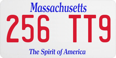 MA license plate 256TT9