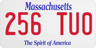 MA license plate 256TU0