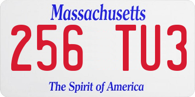 MA license plate 256TU3
