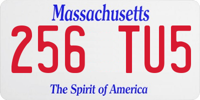 MA license plate 256TU5