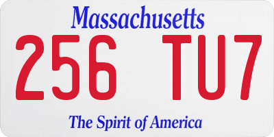 MA license plate 256TU7