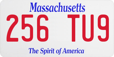 MA license plate 256TU9