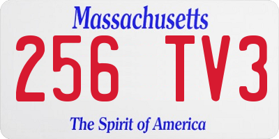 MA license plate 256TV3