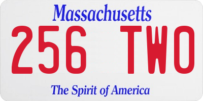MA license plate 256TW0