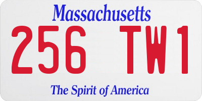 MA license plate 256TW1