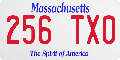 MA license plate 256TX0
