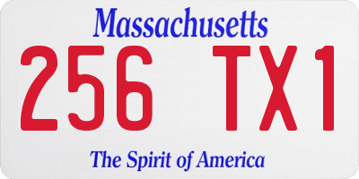 MA license plate 256TX1