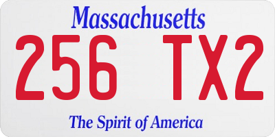 MA license plate 256TX2